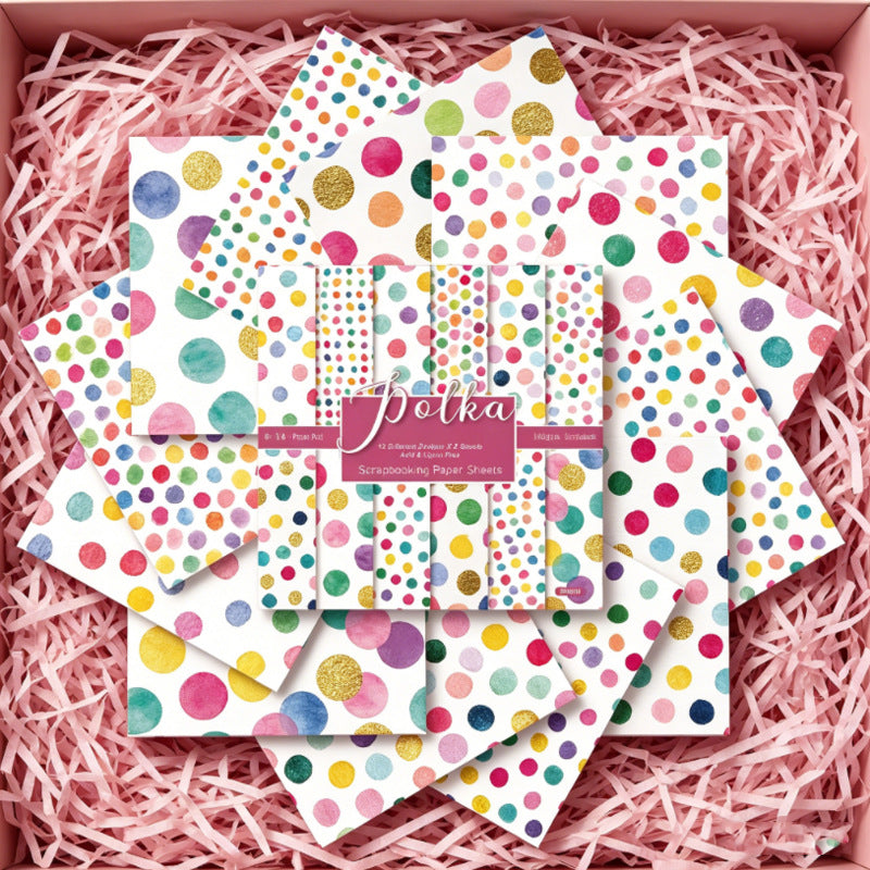 24PCS 6" Polka Dots Scrapbook Paper & Cardstock