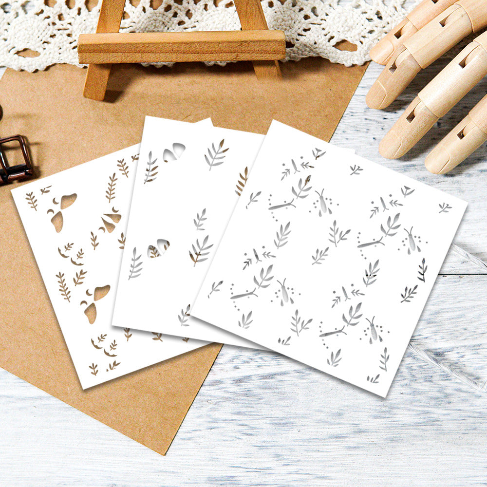 2 PCS Decorative Background DIY Painting Hollow Stencil