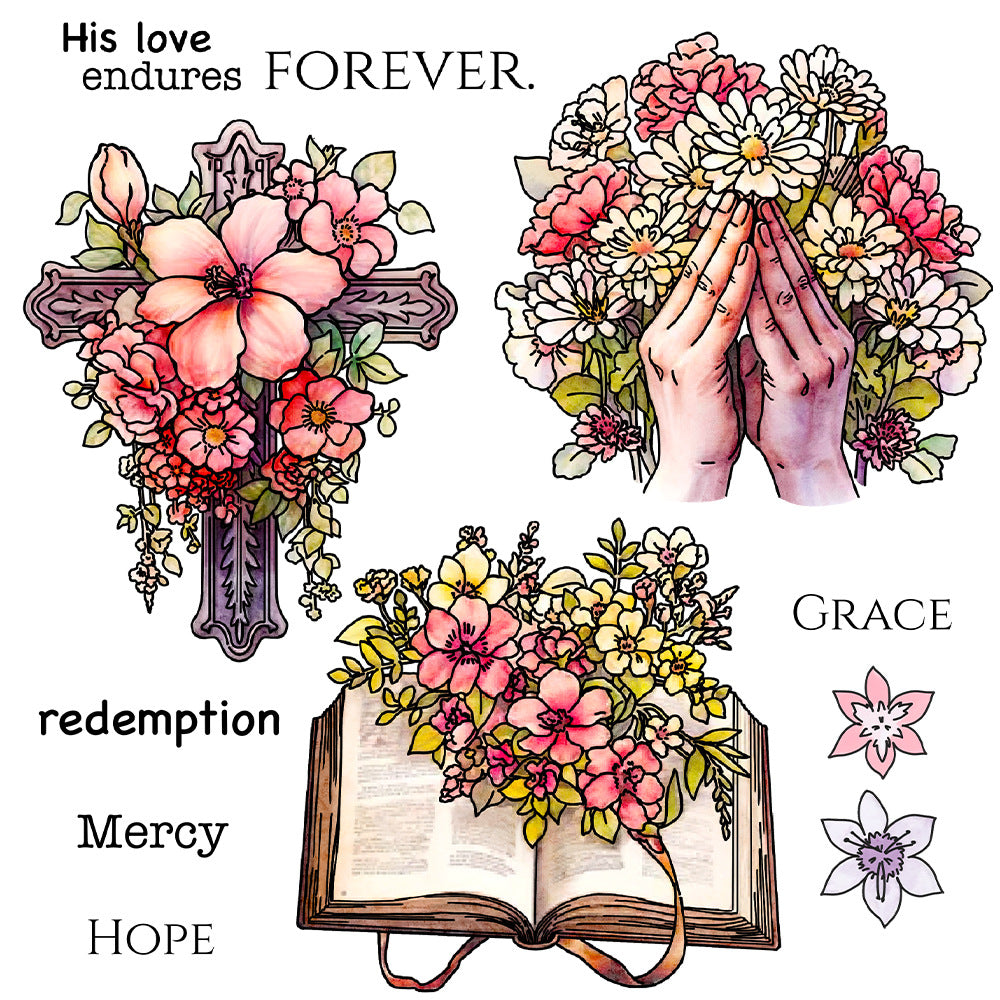 Cross Flowers Dies & Stamps Set