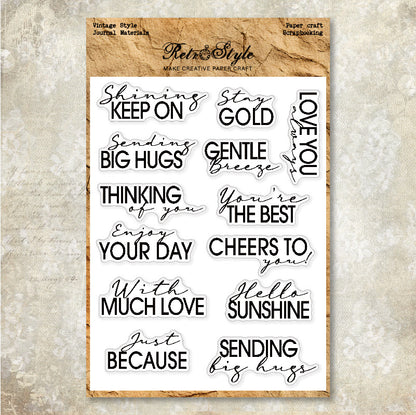 Words and Sentences DIY Scrapbook Clear Stamps
