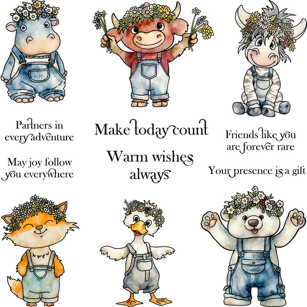 Wreath Animals Clear Stamps