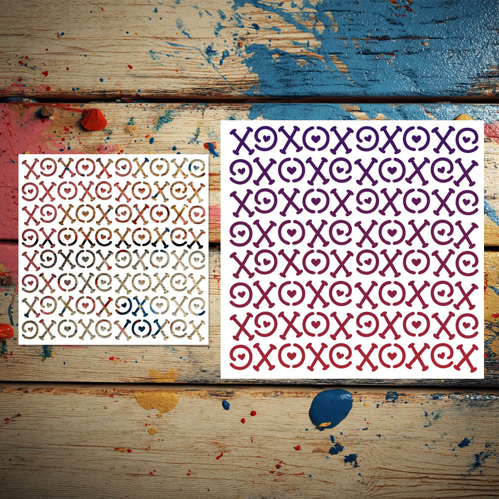 Heart-Shaped Pattern DIY Painting Hollow Stencil