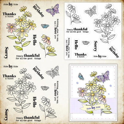 Flowers and Butterflies Clear Stamps