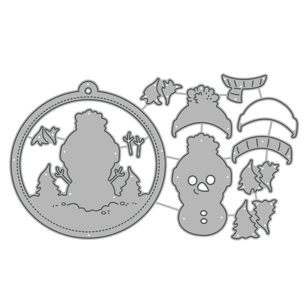 Snowman Shake Card Metal Cutting Dies