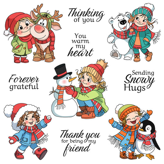 Winter Girls' Happy Time Dies & Stamps Set