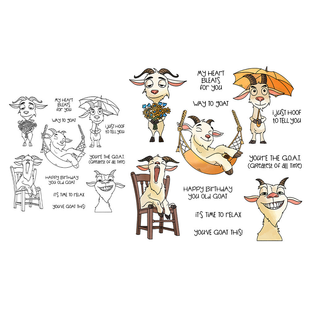 Happy Goats Dies & Stamps Set