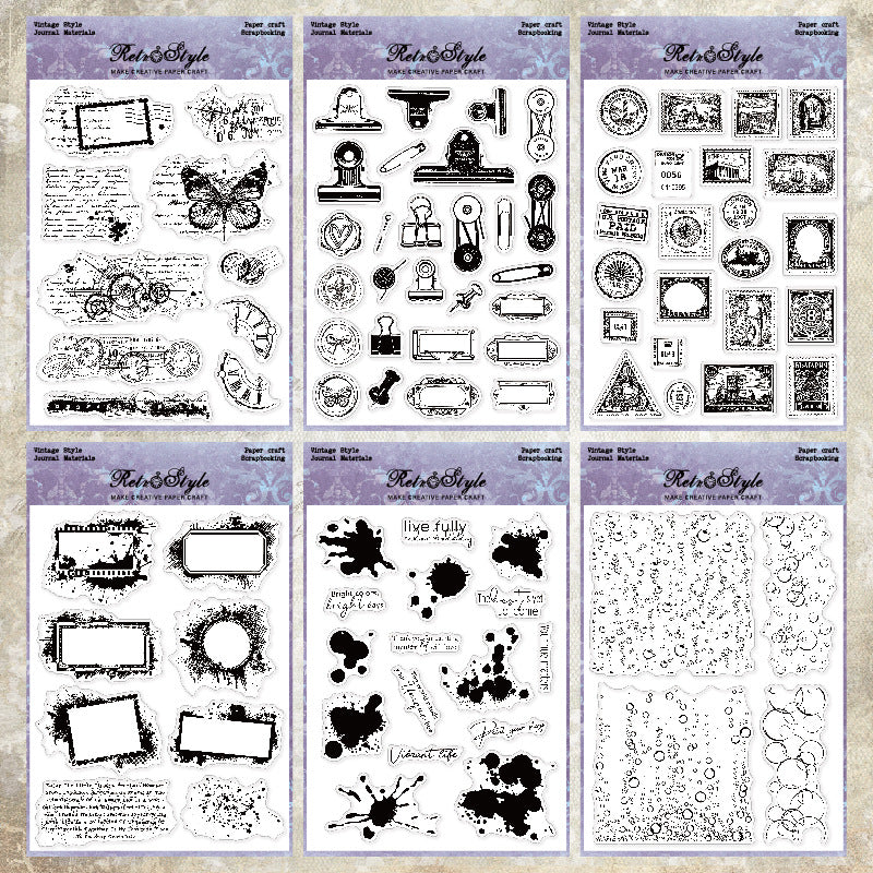 Vintage Style DIY Journal Clear Stamps