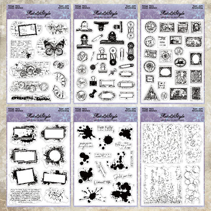 Vintage Style DIY Journal Clear Stamps