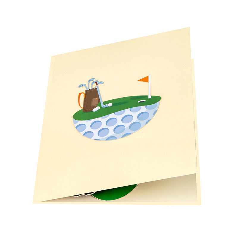 3D Creative Golf Pop-Up Greeting Card