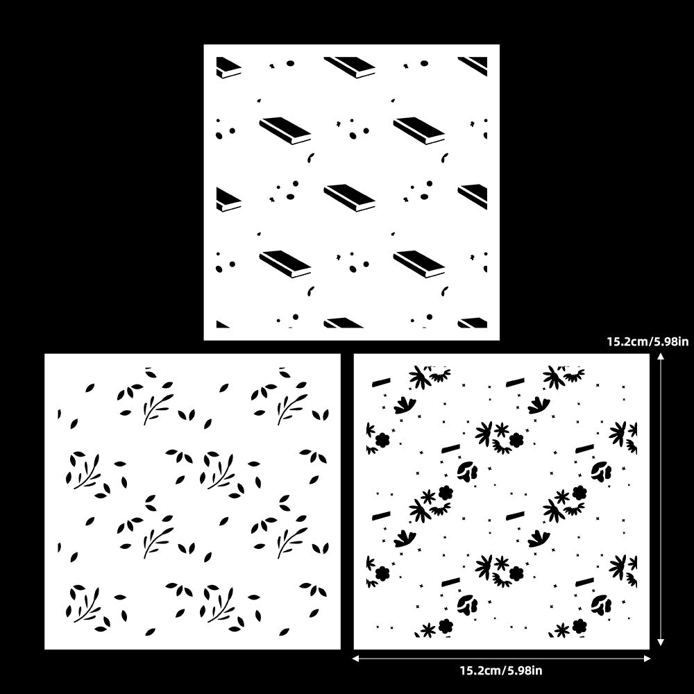 3 PCS Creative Patterns DIY Painting Hollow Stencil