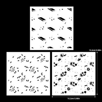 3 PCS Creative Patterns DIY Painting Hollow Stencil