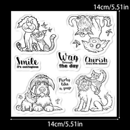 Cat and Dog Friendship Clear Stamps