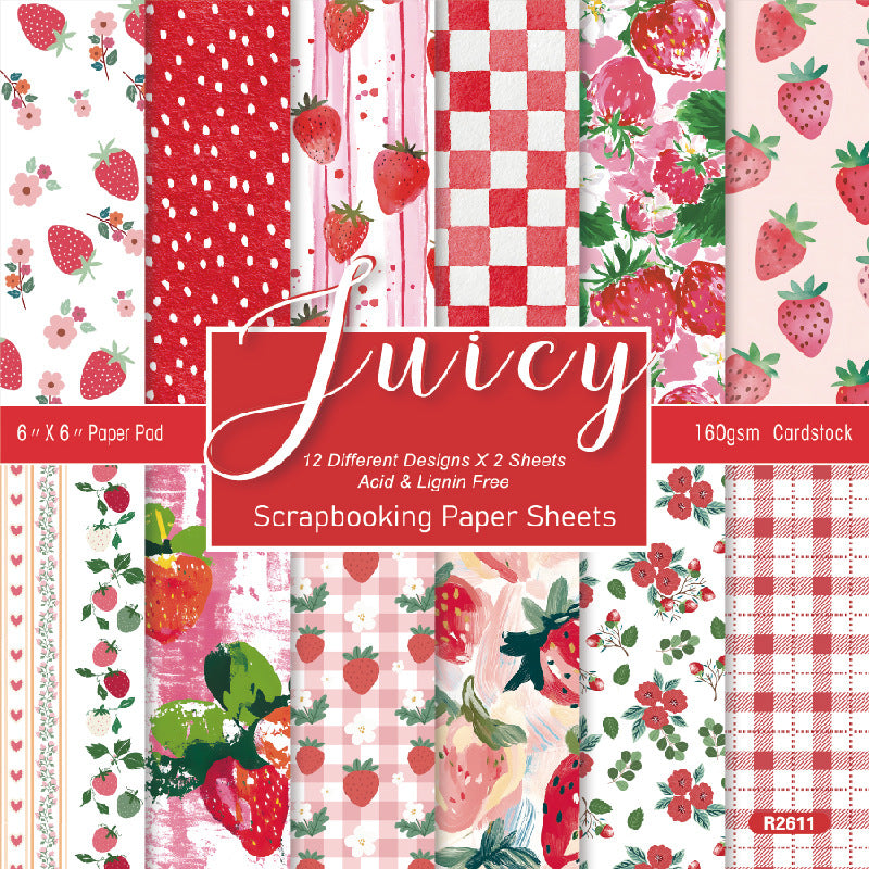 24PCS 6" Juicy Scrapbook Paper & Cardstock