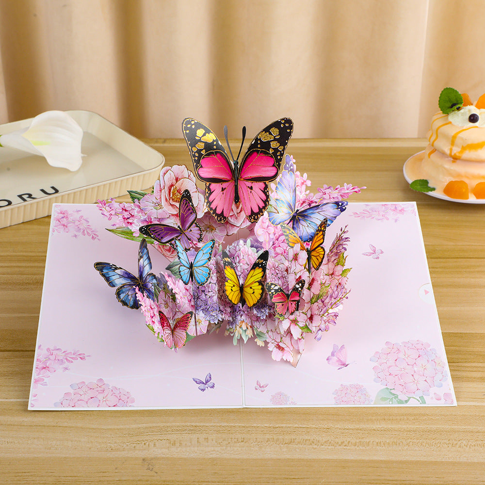 3D Romantic Butterflies Pop-Up Greeting Card