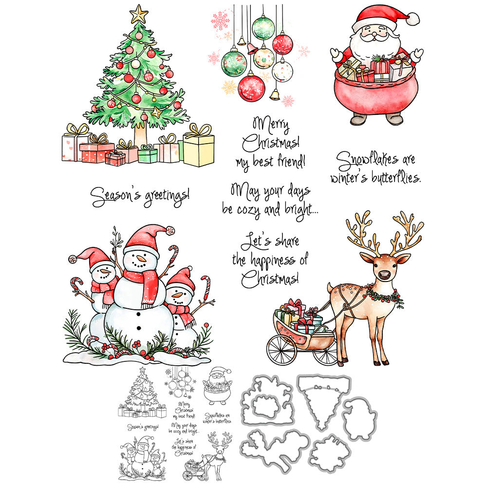 Christmas Theme Dies & Stamps Set