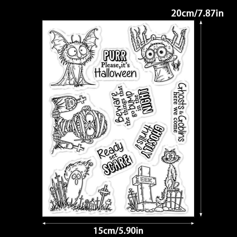 Halloween Elements Dies & Stamps Set