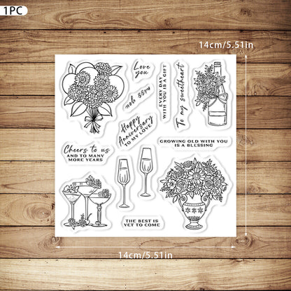 Champagne Flowers Clear Stamps