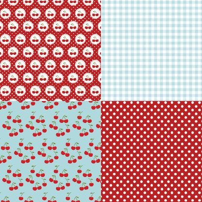24PCS 6" Cherry Scrapbook Paper & Cardstock