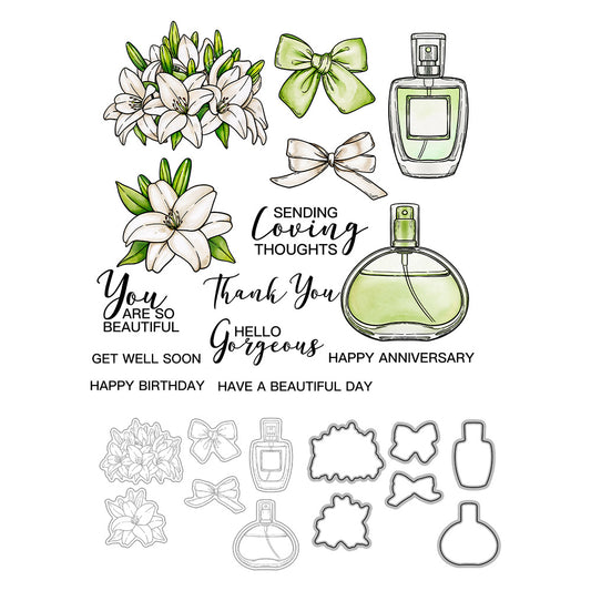 Perfume & Lily Dies & Stamps Set