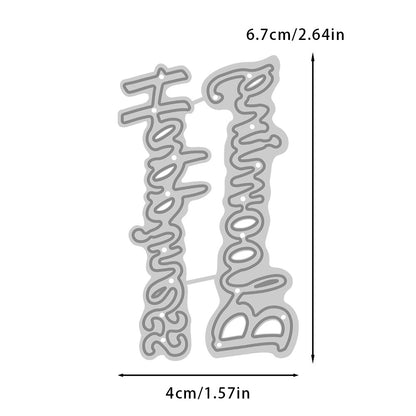 "Happiness Blooming" Words Metal Cutting Dies