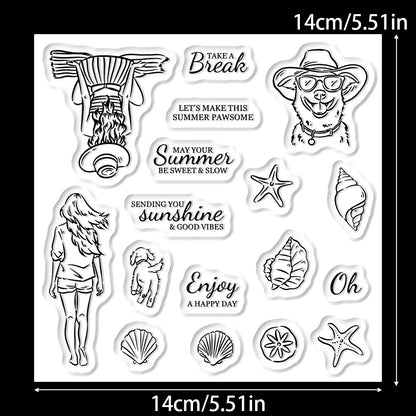 Summer Beach Clear Stamps