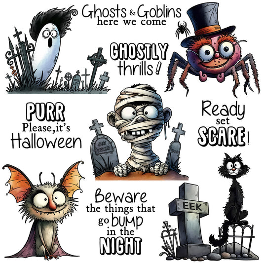Halloween Elements Dies & Stamps Set