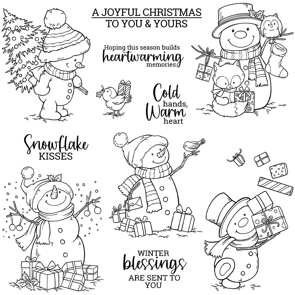 Winter Snowman Christmas Gift Dies & Stamps Set