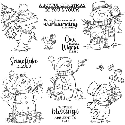 Winter Snowman Christmas Gift Dies & Stamps Set