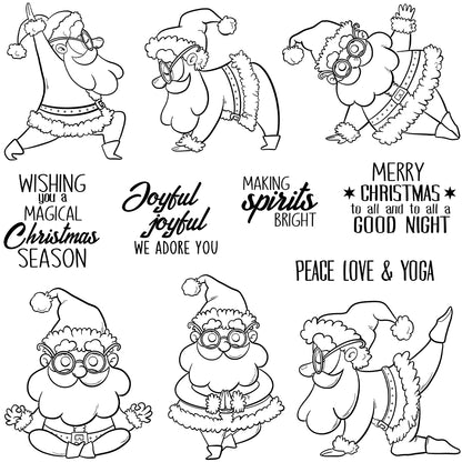Funny Yoga Santa Claus Clear Stamps