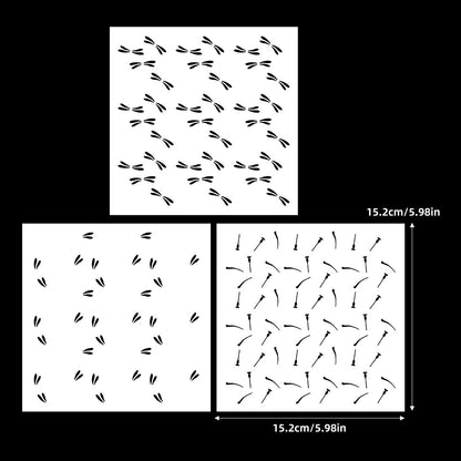 3 PCS Dragonfly Pattern DIY Painting Hollow Stencil