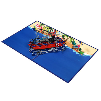 3D Creative Sea Fishing Pop-Up Greeting Card