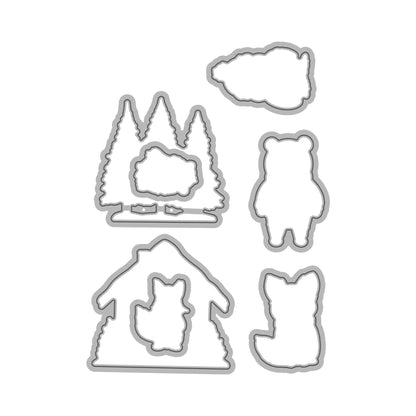 Winter Animal Tree House Dies & Stamps Set