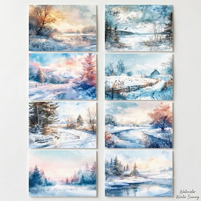 A5 Frozen Snowy World Journal Scrapbook Paper