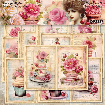 A5 Sweet Flowers and Cakes Scrapbook Paper
