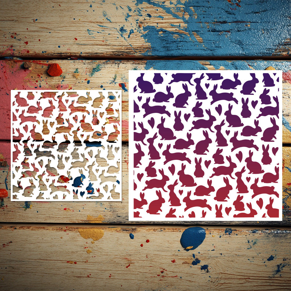 Rabbit Pattern DIY Painting Hollow Stencil
