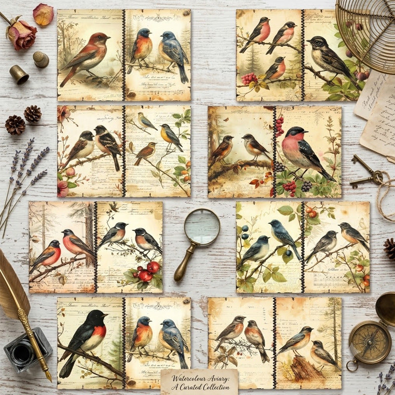 A5 Vintage Birds Journal Scrapbook Paper