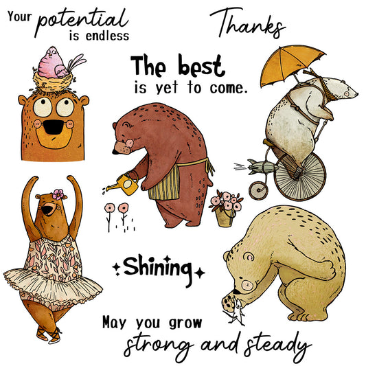 Animal Bear Clear Stamps
