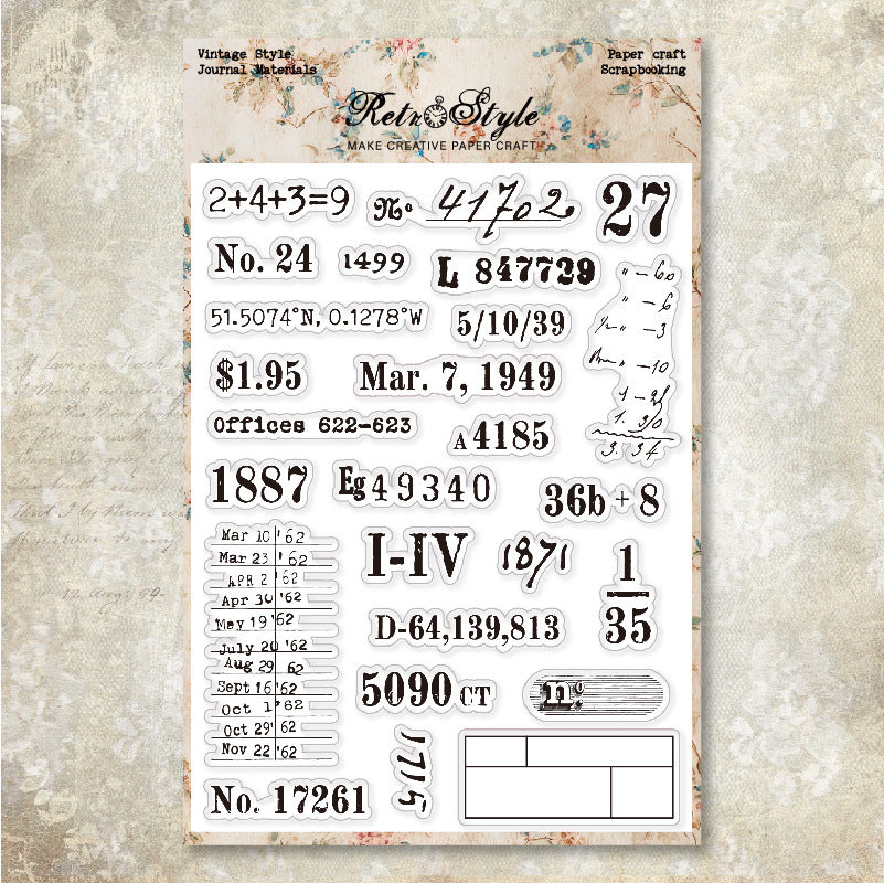 Retro DIY Decorative Journal Clear Stamps