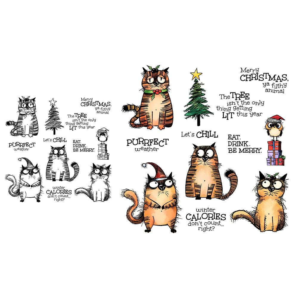 Christmas Cats Dies & Stamps Set