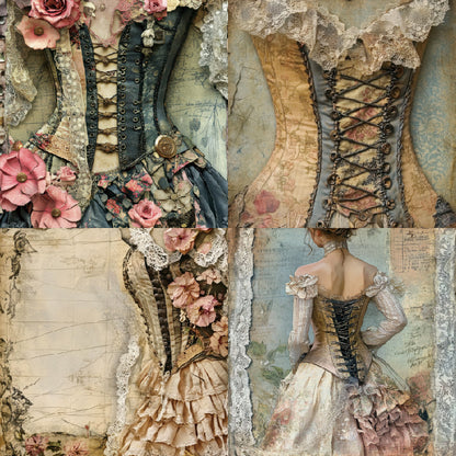 24PCS 6" Women's Dress Scrapbook Paper & Cardstock