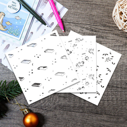 3 PCS Creative Patterns DIY Painting Hollow Stencil