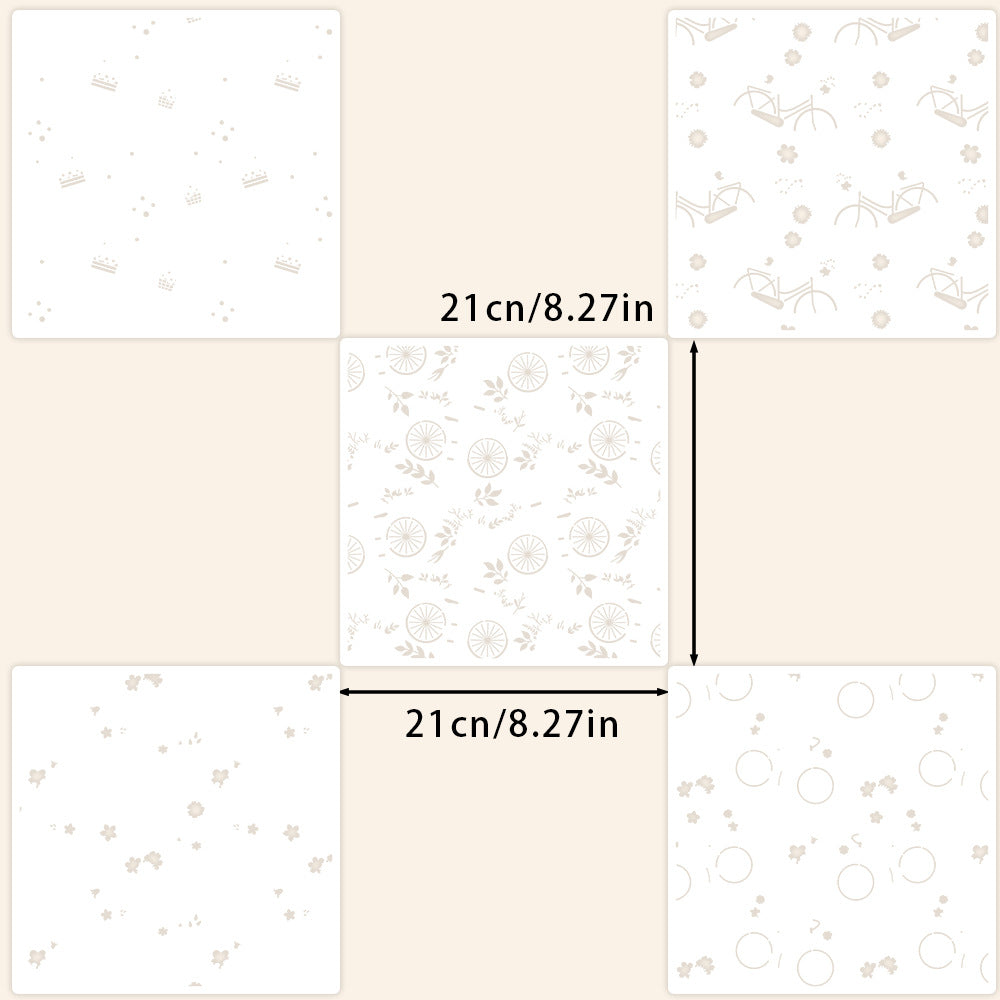 5 PCS Bicycle Pattern DIY Painting Hollow Stencil
