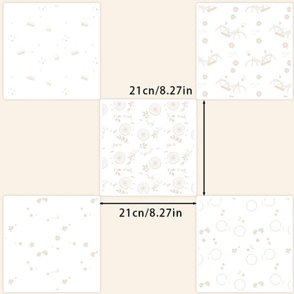 5 PCS Bicycle Pattern DIY Painting Hollow Stencil