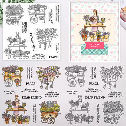 Flower Stall Girl Clear Stamps