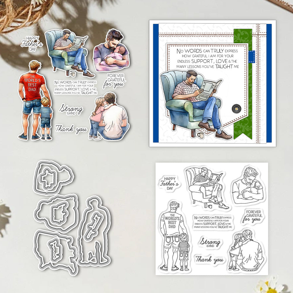 Love Dad Kids Dies & Stamps Set