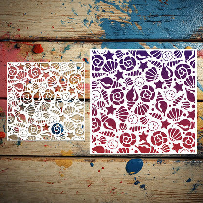 Seashell Pattern DIY Painting Hollow Stencil