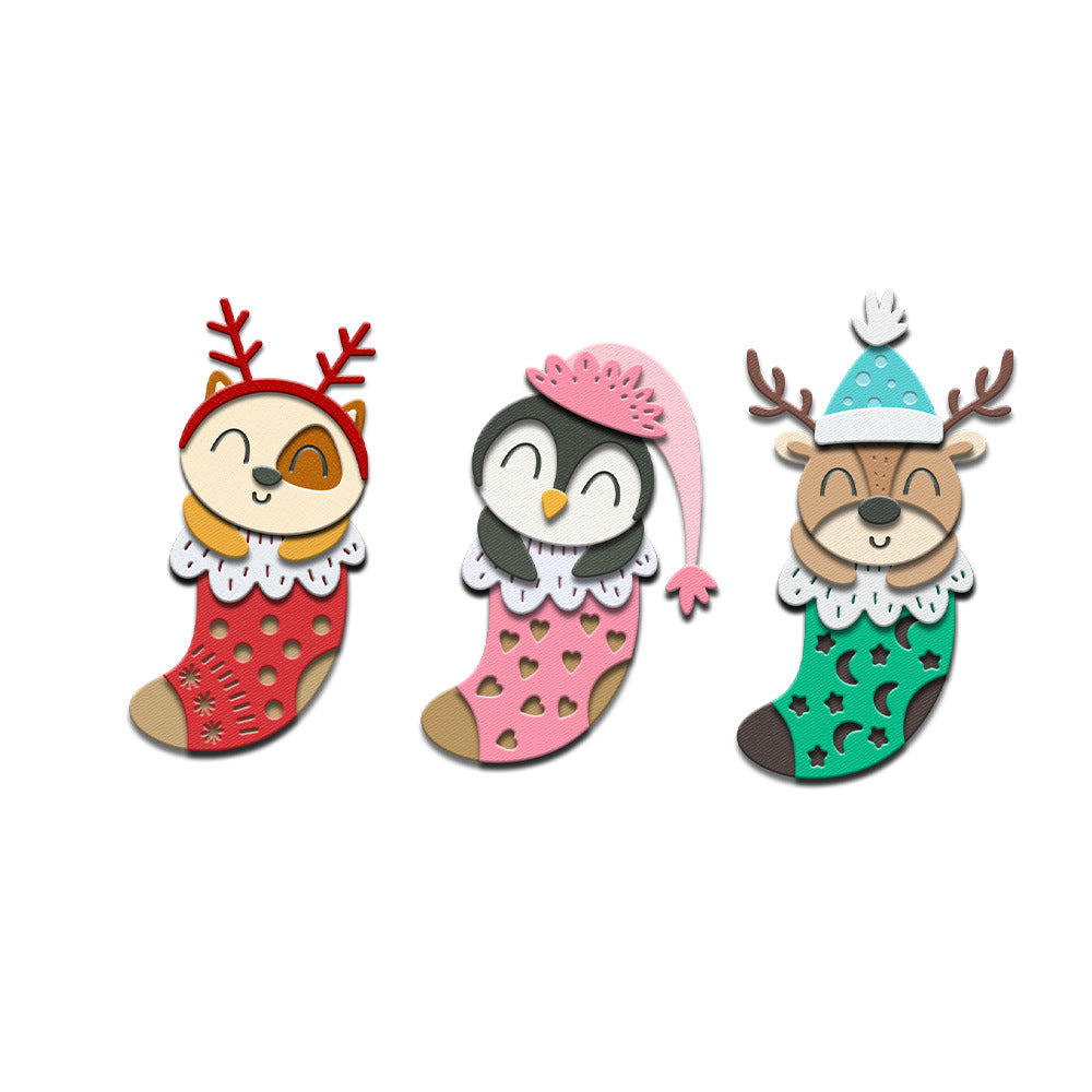 Christmas Stockings Animals Metal Cutting Dies