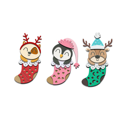 Christmas Stockings Animals Metal Cutting Dies