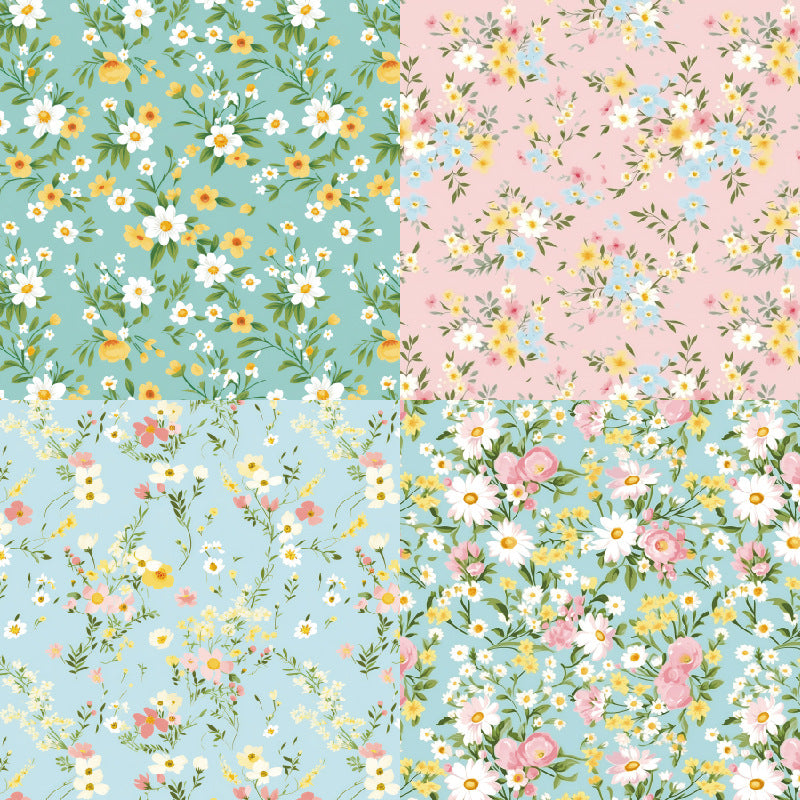 24PCS 6" Pastoral Flowers Scrapbook Paper & Cardstock