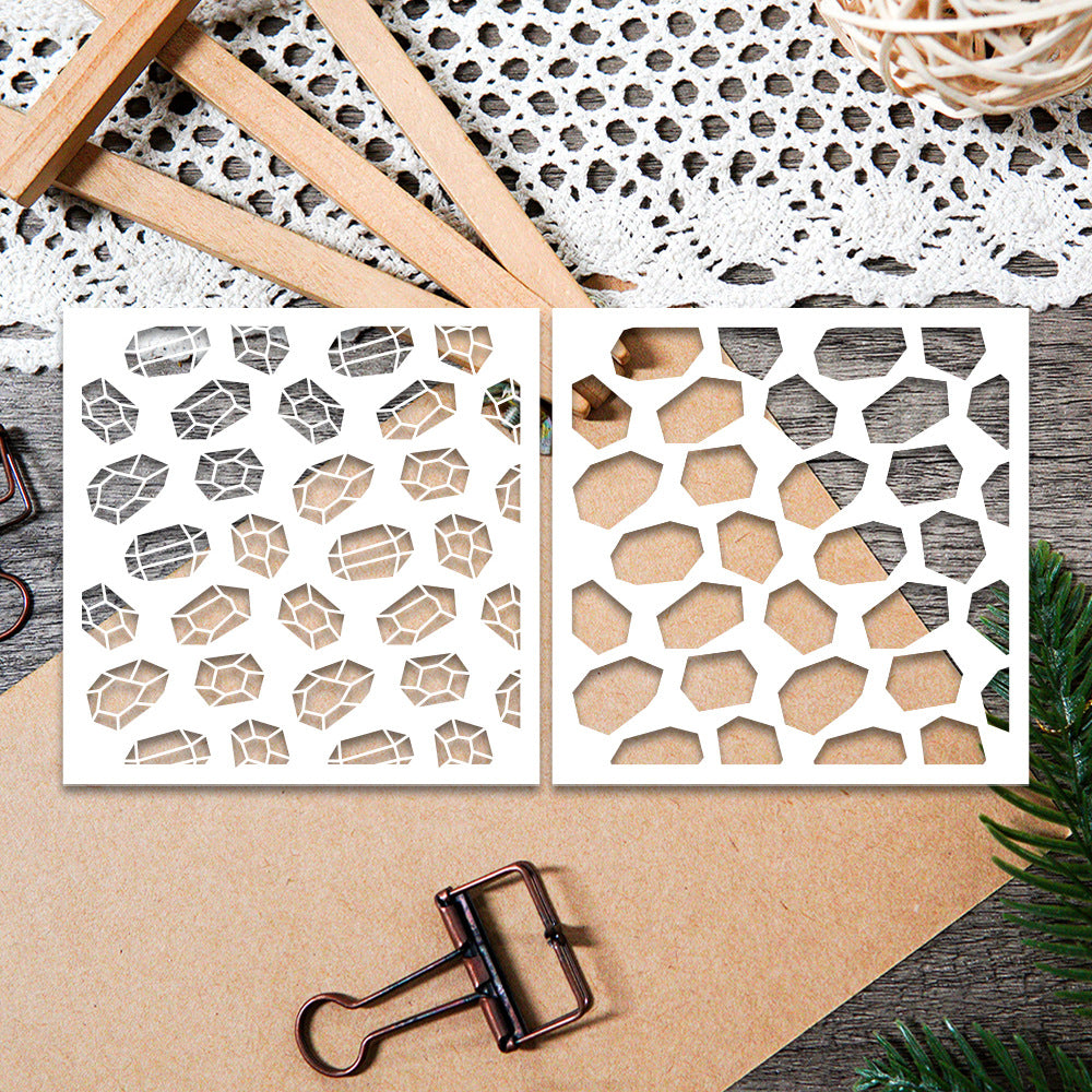 2 PCS Creative Patterns DIY Painting Hollow Stencil